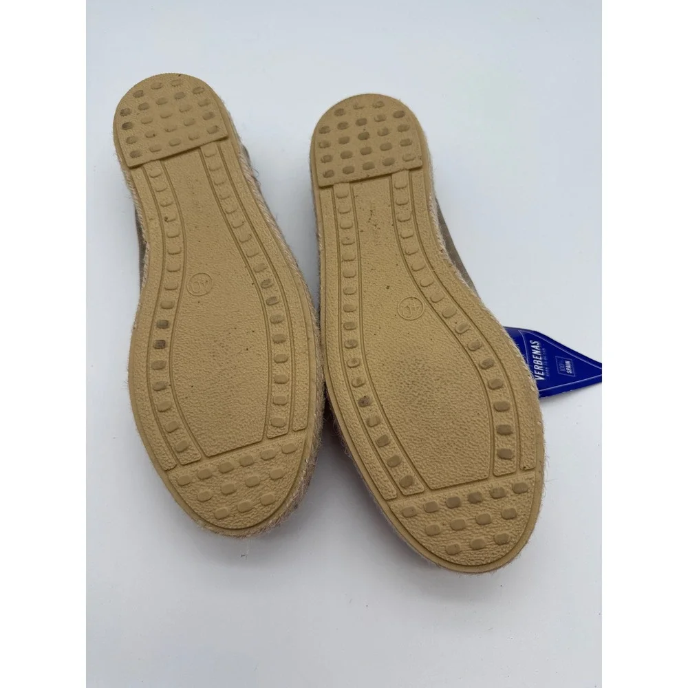 Verbenas Clara Taupe Suede Espadrille Loafers Made in Spain Womens Size 8 New